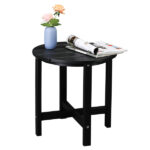 46*46*46cm Single Layer Round HDPE Side Table Black - Image 7