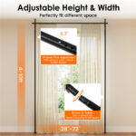 Room Divider Curtain Rod, Adjustable 28"-72"W x 4-10 ft H Heavy-Duty Partition Rod - Image 5