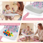 Pink Foldable Baby Walker with Detachable Tray & Shape Sorter Toys, 3-Level Height Adjustable for 6-12 Months - Image 5