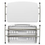 Replace 59374361 76*50*70.5cm Liftable Garden Plastic Table White - Image 34