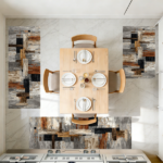 Three-piece kitchen rug set, non-slip and washable, abstract pattern kitchen hallway rug, soft and comfortable, suitable for sinks, floors, entrances, hallways and bathrooms. - Image 10