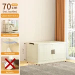 1 Tier Large Foldable Storage Cabinet with Wheels,Stackable Organizer Box for Kitchen Bathroom BedroomGarage drawer clear toiletry - Image 3