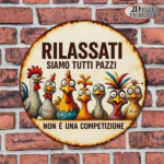 CIFbuy 1pc 8x8 Inch Round French Aluminum Sign, Vintage "Relax We Are All Crazy" Decorative Plaque, Chicken Flock Farmhouse Wall Art TikTok, TikTok, Self-pickup Logiopics - Image 6