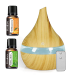 300ml USB Humidifier Diffuser, Ultra Quiet Personal Essential Oil Aromatherapy with 7 Color Night Lights & Remote Control for Home Office Bedroom