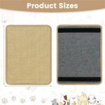 16 x 12 Inch Natural 6-Piece Cat Scratching Mats, Sisal Material Anti-Slip Latex Backing Furniture Protector - Image 7