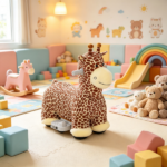 Brown 6V Battery Powered Ride On Giraffe – for Outdoor Backyard Fun, Kids Ride On Toy, Washable Cover, Music, 1.5-5 Years - Image 5