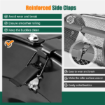 27"×16" Lawn Fertilizer Spreader with Diamond Mesh Clump-Free Garden Compost Spreader - Black - Image 4