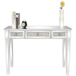 FCH Silver MDF Mirror Surface Broken Glass Three Pumping Computer Desk - Image 8