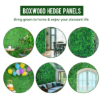 12 Pcs 24x16inch Artificial Grass Wall Panels, Decorative Boxwood Grass Backdrop for Outdoor Garden Fence - Image 2
