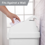 (2 pack)Kitchen Trash Can, 13 Gallon Plastic Garbage Bin with Swing Top Lid, White - Image 4