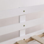 Elevated Cross Bracing Straight Ladder Twin Pine Wooden Bed White - Image 14