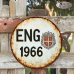 CIFbuy 1pc England 1966 Vintage Football Trophy Wall Plaque, 8-Inch Round Retro English Flag Emblem Aluminum Decor For Man Cave Bar Roo TikTok, TikTok, etro Self-pickup Logiopics - Image 6