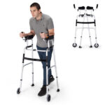 2-in-1 Rollator Walker with Seat (Red), 8-Inch Large Wheels & Versatile Braking System, Adjustable Height - Image 15