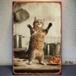 CIFbuy Vintage Cat Metal Wall Art Rustic Iron Sign" Apron Cat Pattern 2D, Playful Detailed Craftsmanship Home Decor 8x12 Inch Iron Sign AikTok, Iron Sign AikTok, t Self-pickup Logiopics - Image 6