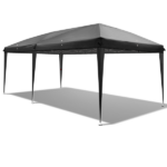 10'x20' Instant Pop Up Canopy Tent Black, 6 Panels 2 Doors 4 Mesh Windows, 28/22mm Powder Coated Steel Frame, 10x20mm Crossbar, 210D Oxford Folding Outdoor Tent with Carry Bag No Sandbags - Image 13