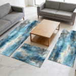 Three-piece kitchen rug set, non-slip and washable, abstract pattern kitchen hallway rug, soft and comfortable, suitable for sinks, floors, entrances, hallways and bathrooms. - Image 12