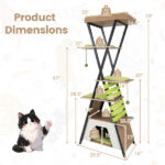 73" Multi-Level Cat Tree with Condo & Perch, Multi-Cat Climbing Tower with Scratching Pad & Interactive Toys - Image 4