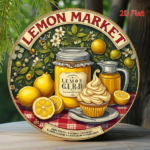 CIFbuy 1pc Vintage Lemon Tin Sign 20x20cm, "" Tin Sign 20x20cm, 20x20cm, Retro Yellow Lemon Cupcake Metal Wall Art TikTok, TikTok, Self-pickup Logi Aics - Image 3