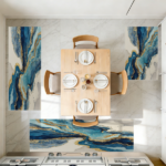Three-piece kitchen rug set, non-slip and washable, abstract pattern kitchen hallway rug, soft and comfortable, suitable for sinks, floors, entrances, hallways and bathrooms. - Image 9