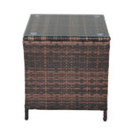 Replace 6088352 Glass Surface Brown Gradient Iron Frame Rattan Side Table - Image 5