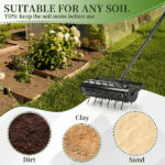 17-inch Lawn Aerator, Rolling Aerator Lawn Tool with T-shaped Handle, Heavy Duty Lawn Aerator Tool, Grass Aerator & Garden Tools for Aeration & Soil Health, Black - Image 13