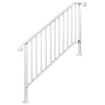 Replace 19939750 Outdoor 4 Level Iron Handrail Matte White - Image 14