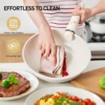 19-Piece Cookware Set, 5 Pots and 2 Lids, Removable Handles, Non-Stick Aluminum Pots and Pans, Microwave & Oven Safe, Dishwasher Safe, Cream White - Image 13
