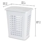 Laundry Hamper, Plastic, Jumbo Size with Lid and Carry Handles, White, Pack of 4 (Shipment from Walmart) - Image 3