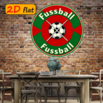 CIFbuy 2D Flat Round Aluminum Sign, "" Flat Round Aluminum Sign, Aluminum Sign, Red Green Football Theme Metal Plaque TikTok, Temu Self-pickup Logiaqics - Image 5