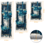 Three-piece kitchen rug set, non-slip and washable, abstract pattern kitchen hallway rug, soft and comfortable, suitable for sinks, floors, entrances, hallways and bathrooms. - Image 3