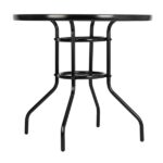 Outdoor Dining Table Round Toughened Glass Table Yard Garden Glass Table SAME AS 93152635 - Image 5