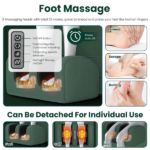 Full Body Electric Massage Mat with Detachable Neck & Foot Kneading Units, Inflatable Lumbar Pillow Heating Function 10 Vibration Points Multi Modes Timer Anti-Slip Base Foldable with Storage Bag - Image 8