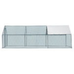 5.4*2.7*2m/18.7x8.8x6.5 ft Silver Spire Assembled 180g PE Rain Cloth Metal Chicken/Rabbit Cage - Image 2