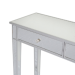 2-Drawer Modern Style Computer Desk MDF Mirror Dressing Table 41.34*14.17*29.92in Silver - Image 9