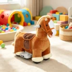 6V Battery Powered Kids Ride On Pony – Electric Ride On Horse, with Bear Toy, Music, for 1.5-5 Years Old - Image 6