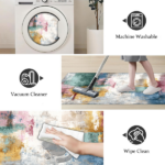 Three-piece kitchen rug set, non-slip and washable, abstract pattern kitchen hallway rug, soft and comfortable, suitable for sinks, floors, entrances, hallways and bathrooms. - Image 5