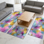 Three-piece kitchen rug set, non-slip and washable, abstract pattern kitchen hallway rug, soft and comfortable, suitable for sinks, floors, entrances, hallways and bathrooms. - Image 10