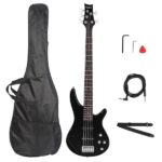 [Do Not Sell on Amazon] GIB Electric 5 String Bass Guitar Full Size Bag Strap Pick Connector Wrench Tool Black - Image 16