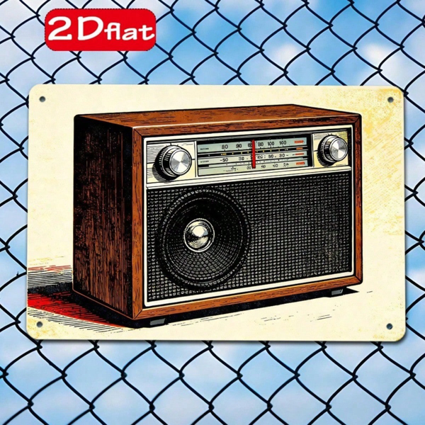 CIFbuy Vintage Radio Metal Sign 7.87x11.81 Inch, Flat Plaque Waterproof Outdoor Wall Decor, Decor, Nostalgic Themed Home Garden Decor 7.8ikTok, 7.8ikTok, ll Decor Self- Fckup Logiopcor