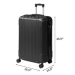 ABS Trolley Case 20in 24in 28in 3PCS Suitcase Set Vertical Striped Frosted Case Suitcase Black - Image 4