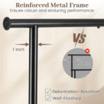 Adjustable Metal Rolling Clothes Rack with Extendable Rods, 104.1-156.2×44.45×154.94cm, 3.86kg Heavy Duty Garment Rack - Image 6
