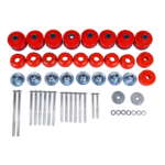 Body Cab Mount Bushings Kit Replacement for Ford F250 F350 Super Duty 1999-2007, Steel Sleeves & Hardware, Red, KF04058BK - Image 6