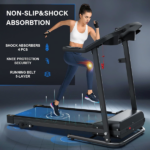 Compact Folding Treadmill for Home - 2.5HP Quiet Brushless Motor, 3-Level Incline, 7.5 MPH, Shock Absorption, Space-Saving Design for Running, Walking - Treadmill for Small Spaces & Home Use - Image 3