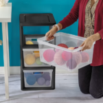 (2 pack) 3 Drawer Tower, Plastic Storage Organizer with Removable Clear Bins, Easy to Assemble - No Tools Needed, Black (Shipment from Walmart) - Image 5