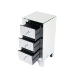Modern and Contemporary Mirrored 3-Drawers Nightstand Bedside Table - Image 16