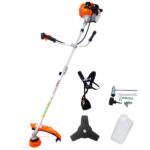 52cc Weed Eater/Wacker Gas Powered, 2 in 1 String Trimme,with 10'' Brush Cutter,Rubber Handle & Shoulder Strap Included