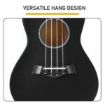 23in Linden wood body rosewood fingerboard ukulele, cotton bag, capo, strap, picks*2, tuner Strings Dust cloth - Image 2