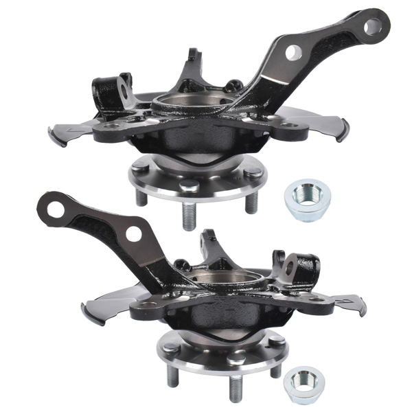 Pair Front Steering Knuckle & Hub Bearing Assembly Replacement for Honda Civic 2012 1.5 1.8L