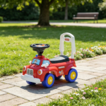 Red Toddler Fire Truck Ride-On Toy: Music, Horn & Under-Seat Storage | For Kids 18-36 Months - Image 5