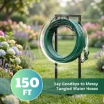 Garden Hose Holder, Water Hose Holder Stand with Storage Basket, Heavy Duty Freestanding Garden Hose Hanger Storage Rack with 4 Spikes for Outside Yard Lawn Farm, Black - Image 8